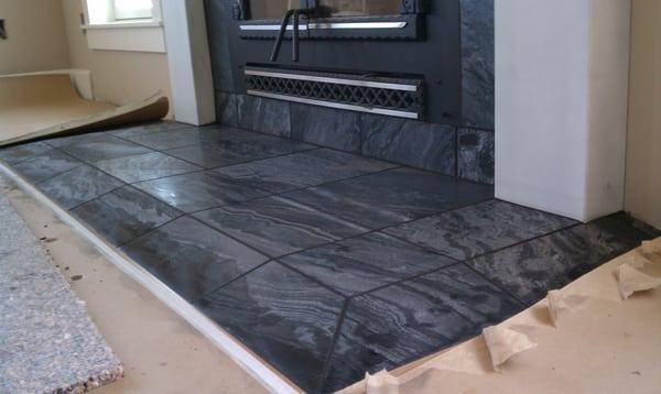 Slate fireplace