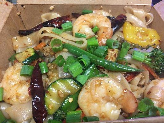 Drunken Noodles with Shrimps..$14.00