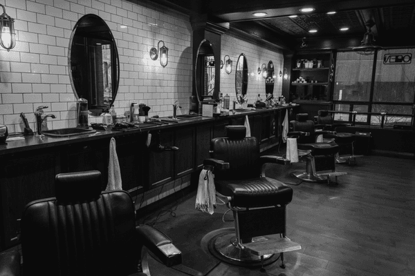 Inside our barbershop.