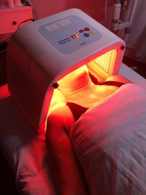 Light therapy helps with the signs of aging, acne inflammation, and cellular turnover