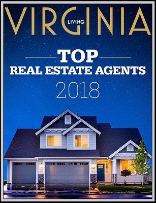 Names a first-time honoree in Virginia Living Magazine's prestigious state-wide list of Top Real Estate Agents for 2018!