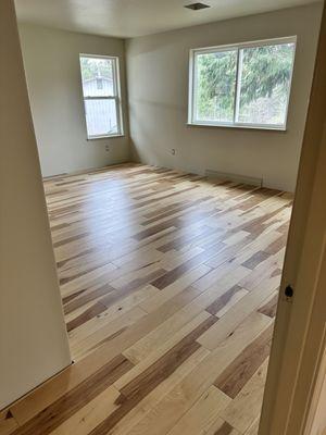 Gorgeous hickory wood floors!