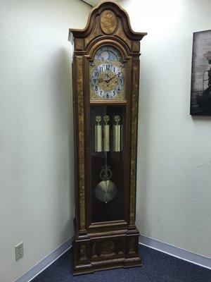 SOLD - Herschade Grandfather Clock with nickel tube chimes.