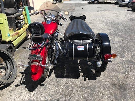 Honda Shadow with New side car