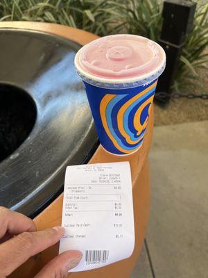 The drink and receipt