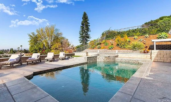 Custom Stamped Pool Deck & Drought Tolerant Landscape