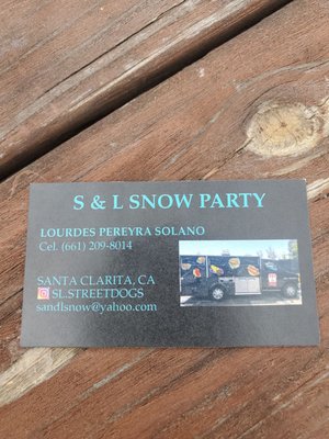 Here is their card, they do catering.