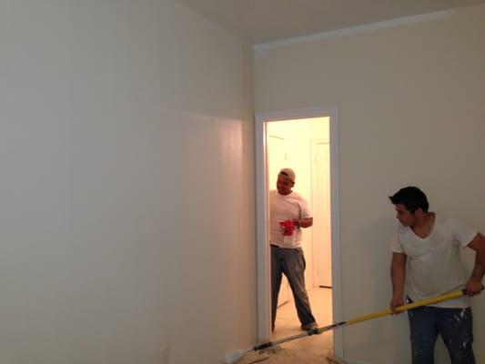 here we are painting the inside of a house.... darwin and jose...