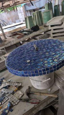 Mosaic tiles custom swimming pool table