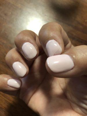 Bum gel manicure from Lee Nails 24 hours later.