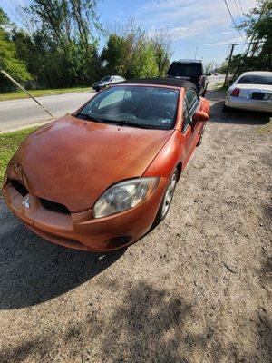 Rear tire driver's side is flat.