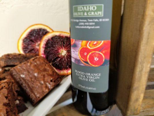 Add Blood Orange Olive Oil to a brownie mix!!