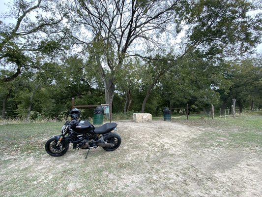 Parking lot and trail to river