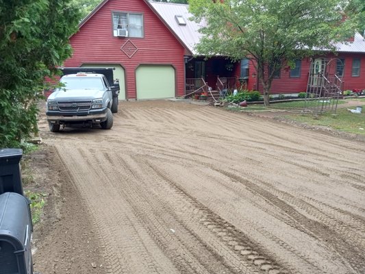 Original asphalt dig out, regrade and new paving