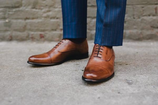 The Cagney cap-toe oxford in marrone.