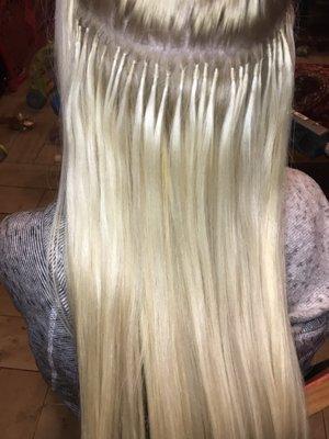 Clear beaded hair extensions