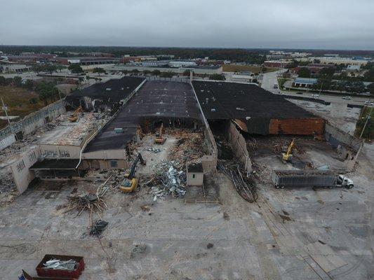 Demolition and removal of 180,000 sqft warehouse in the Package District