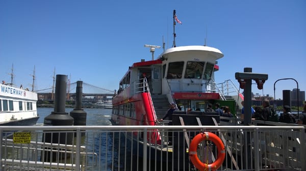 City Sightseeing NY - Waiting to board the ferry at South St.