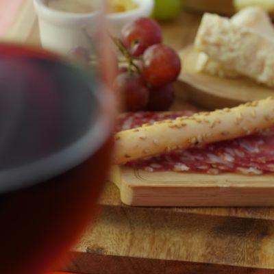 Surprising red wine and Cheese & Charcuterie platter