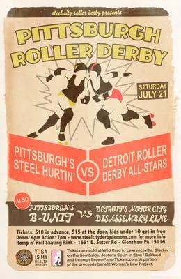 July 12: Pittsburgh's Steel Hurtin' vs. Detroit Roller Derby AllStars / B-Unit vs. Detroit's Motor City Disassembly Line