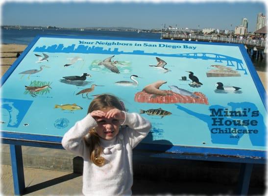 "Your neighbors in San Diego Bay". We also take sunshiny trips to Mission Bay.