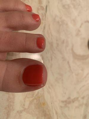 My nails are so uneven. Cuticles not done well.