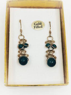 Beautiful Malachite with gold-filled artesian created earrings.