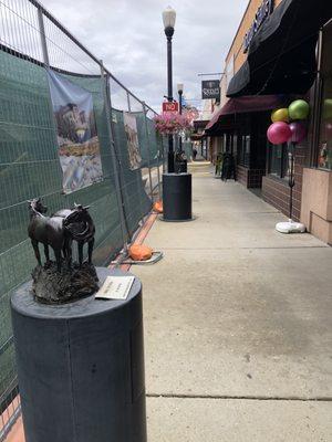 Sidewalk in front of cafe