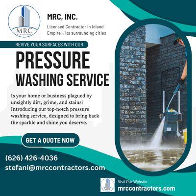 Pressure Washing Services. 
Commercial and Residential. 
Licensed Bonded Insured.