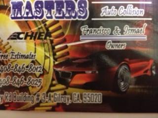 Masters Auto Collision  5 Stars business card