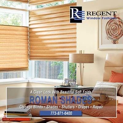 Roman window shades Chicago by Regent Window Fashions.