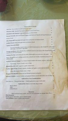 Stained paper menus that should be easy to replace if a stain is noticed (lazy...?)