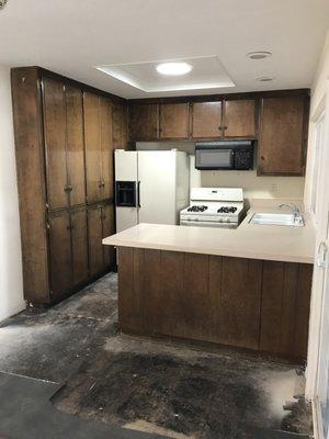 Kitchen before the demo.