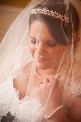 Bridal portrait in a davids gown