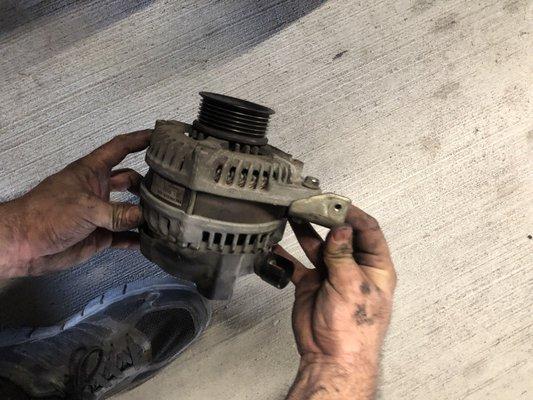 Helped take out old alternator