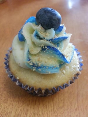 Her blueberry pie cupcake with a home made pie crust on the bottom .. to die for!!