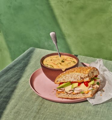 Chipotle Chicken Avo Melt & Broccoli Cheddar Soup Cup You Pick 2