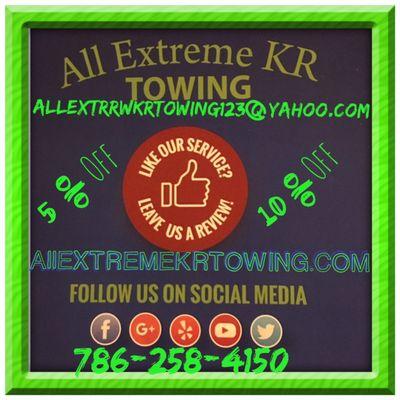 Take advandage of ALL Extreme KR Towing deal every day