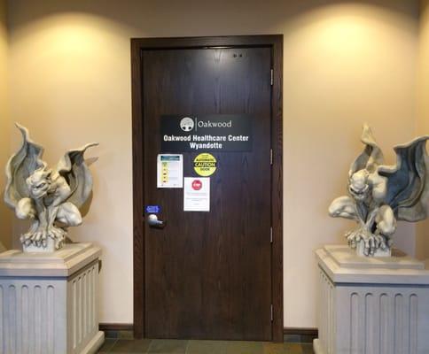 Only doctors office I know with gargoyle greeters