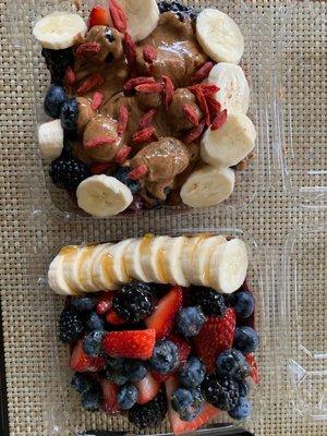 broadway berry bowl with almond butter and broadway berry with added bananas!