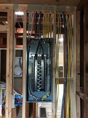 This is the installation of a sub panel in a new construction house