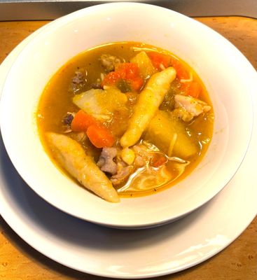 Chicken Soup with dumplings and vegetables