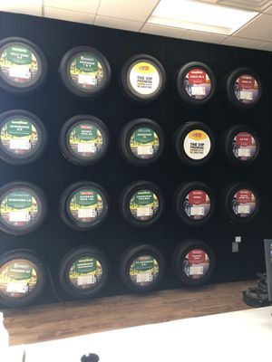 Our tire wall has many great tire options to choose from!