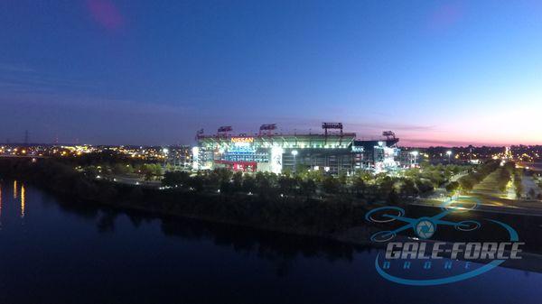 Nashville's Titan Stadium at night