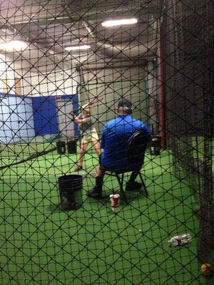 Andy teaching hitting lesson