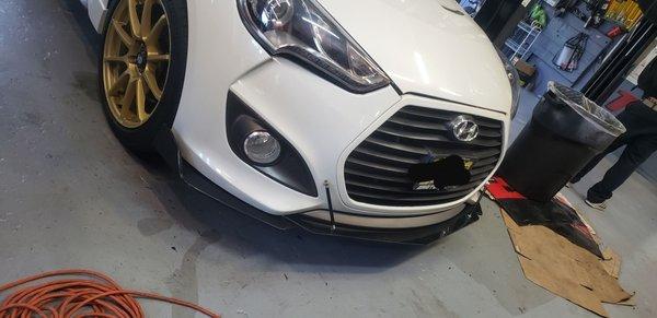 Veloster turbo 3 PC front lip