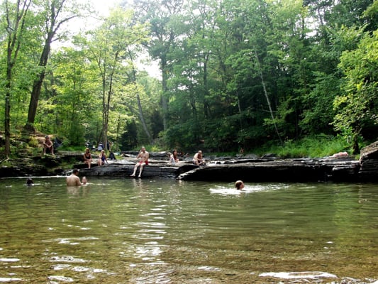 Enjoy great swimming holes in fresh streams just a short walk from the Blue Pearl Cottage.