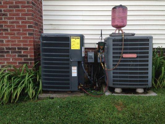 Installed By A.S.K. Heating & Air; Notice the service panel and service valves ease of access.