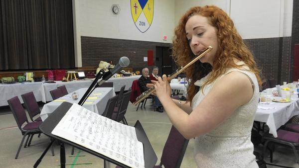 Suzanne Gillen. VERY talented Flute instructor playing at the Spring Finale fundraiser, H/t Lake County News-Sun.