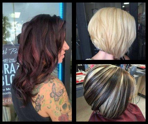 Brazilian blowout, cuts, blow dry, color, and so much more!